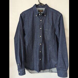 Men's size M BEAMS PLUS long-sleeve denim button-up shirt (made in Japan)